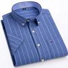 Cămașă bărbătească Oxford din bumbac de înaltă calitate, cu mânecă scurtă, pentru confort de vară, respirabilă, clasică, culoare uni, carouri, business, casual