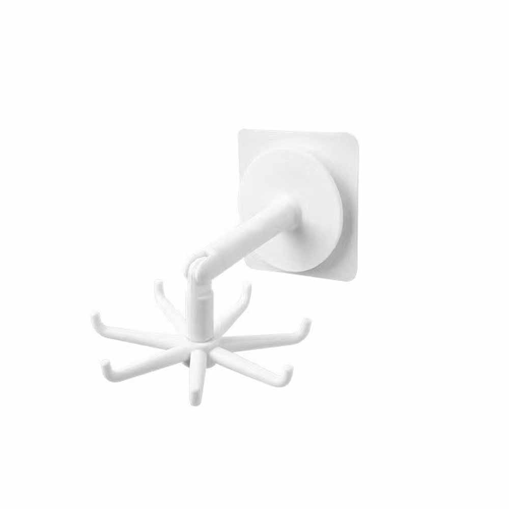 1-5 szt. Kuchnia Obrotowa Półka Ścienna Bez Wiercenia 6/7 Obrotowych Haczyków Łopatka do Garnków Siekanie Samoprzylepny Haczyk Bez Gwoździ Stojak