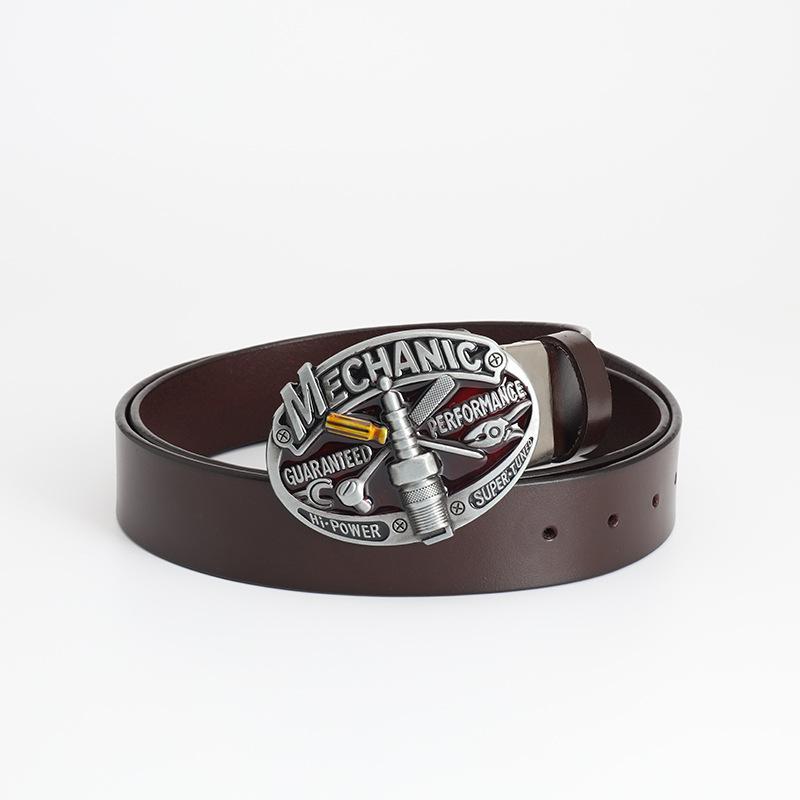 

Ретро Новый мужской ремень из коровьей кожи с гладкой пряжкой, ремень из коровьей кожи, персонализированный ремень 130cm