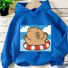 Capybara Kids Fashion Hoodie Autumn Winter Cute Casual Cartoon Outdoor Tops