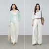 Women's Linen-Blend Wide-Leg Commuter Trousers
