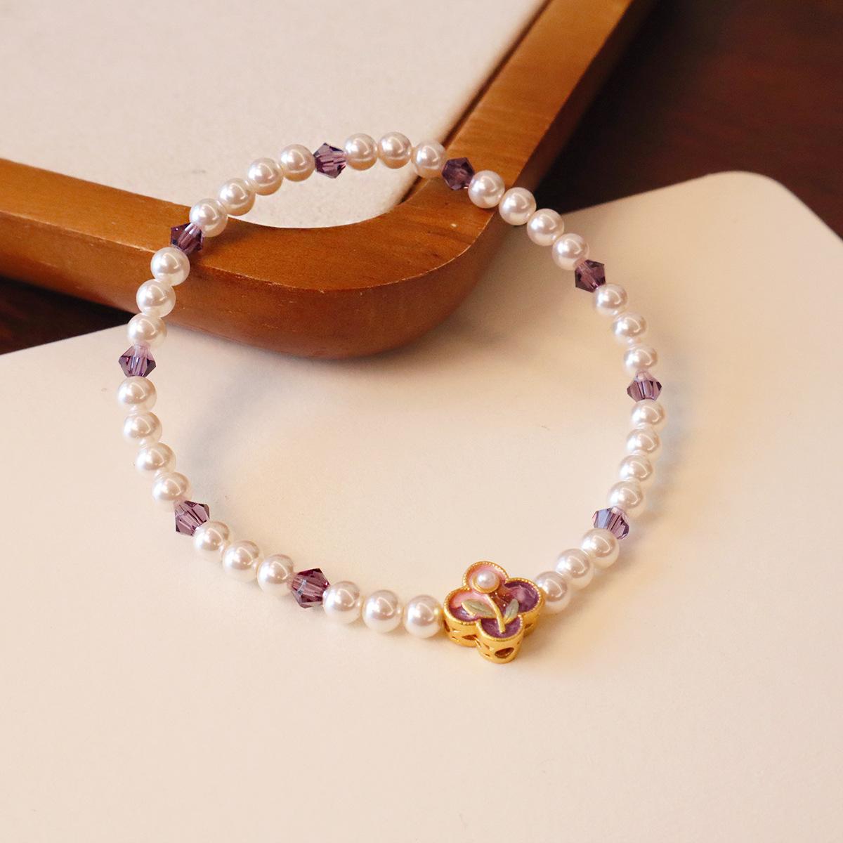 Temperament Jewelry, Natural Amethyst Bracelet, Strawberry Crystal Light Luxury Bangles Women Fashion Jewelry Accessories Gift