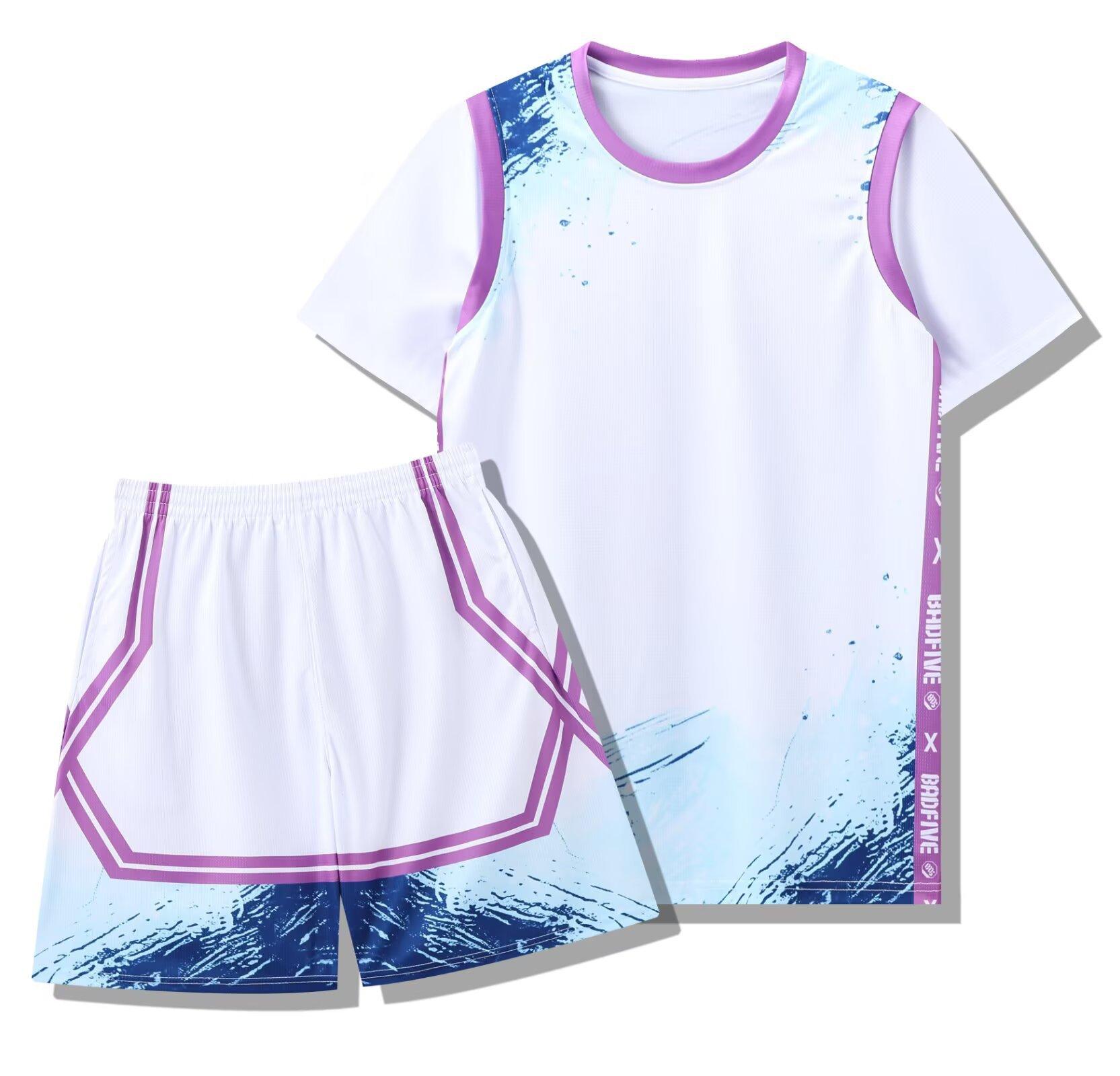 

290 Fake Two-Piece Set, Basketball Jersey Set, Adult Men S And Women S Printed Jerseys, With Pockets On Both Sides 3Xs-5Xl 3XS/120