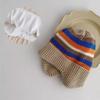 Soft Striped Rainbow Hat Korean Beanie Cap Colorful Baby Knitted Hat  Kids