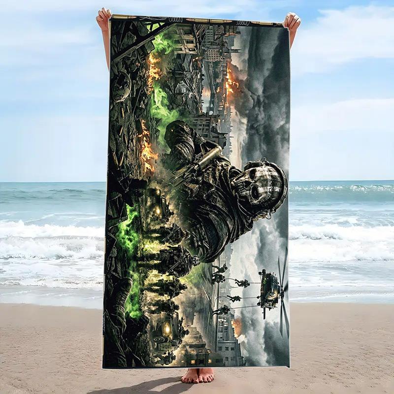 Class Game Print Beach Towel, Large Soft Quick Dry Towel for Beach Camping Swimming