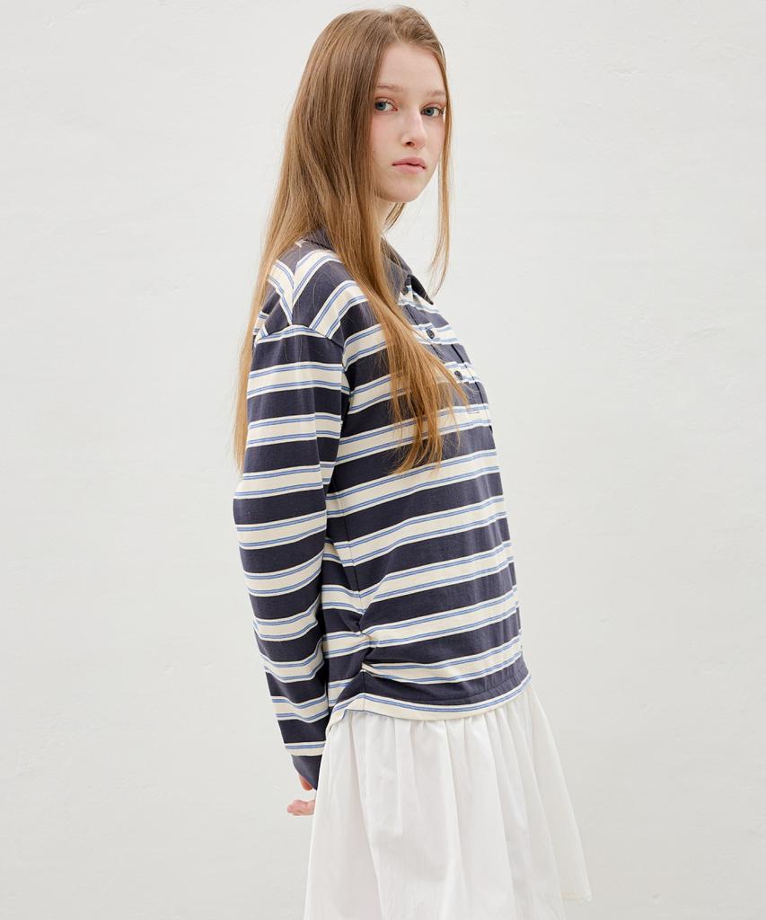 Ollibeudeollibeu Collared T-Shirt Layered Flare Dress Oe6So2540