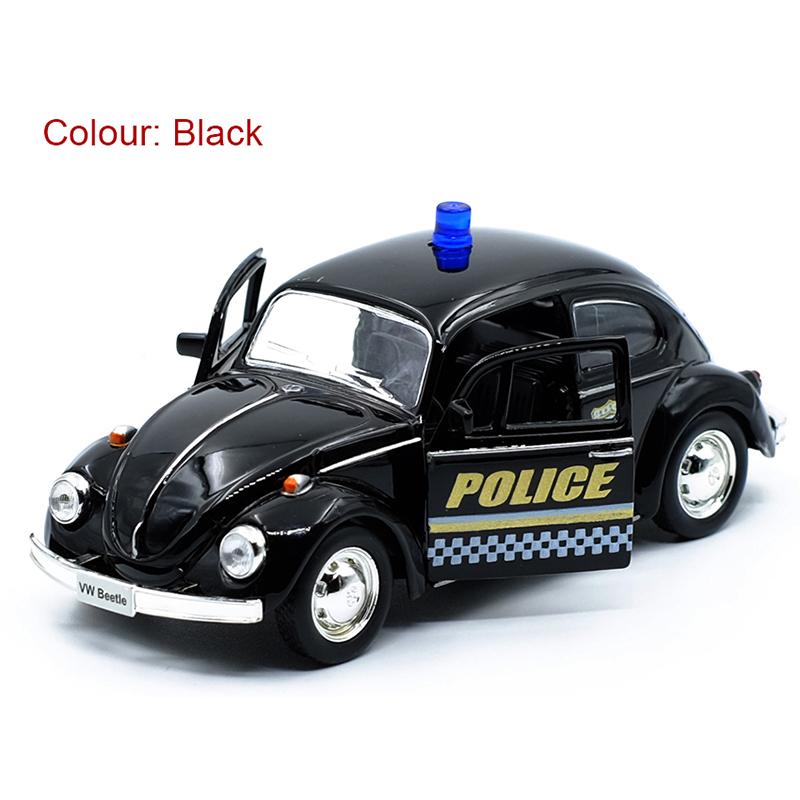 Policajný chrobák v mierke 1/36 1967 Policajný model auta zo zliatiny tlakového odliatku s vyťahovacím chrbtom pre deti Darčeky Kolekcia hračiek