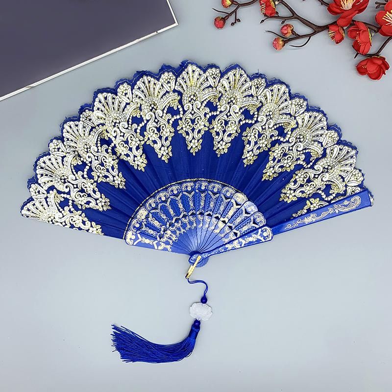 1PC Classica Gift Plastic Dance Performance Folding Colorful New Chinese Style Ancient Style Fan Elegant Carved Photography