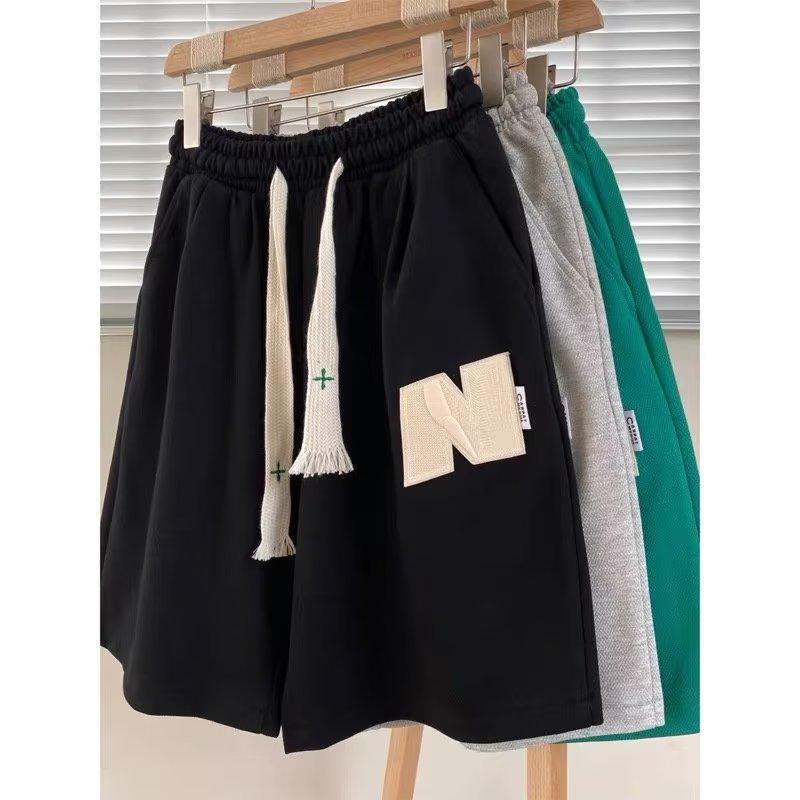 

Мужские летние тонкие повседневные баскетбольные шорты в стиле ретро — модный свободный крой в уличном стиле XL чёрный