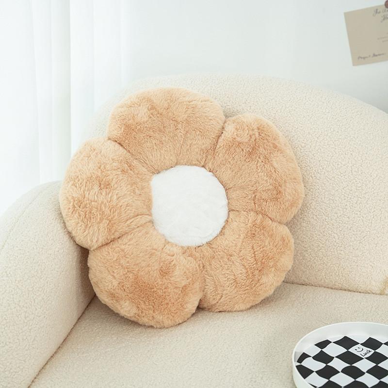 Classic Rabbit Fur Floral Black White Throw Pillow With Plush Comfort For Living Room Decor
