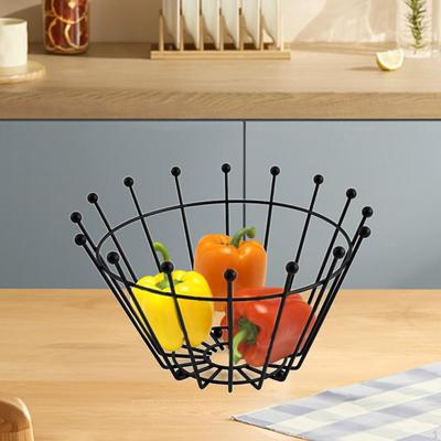 Countertop Fruit Holder Basket Carbon Steel Bowl Storage for Pantry Home