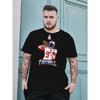 European Sizes Men's Casual T-Shirts, Football Print Graphic Round Neck Comfy Tees Top Spring Summer Clothes, Men's Clothing