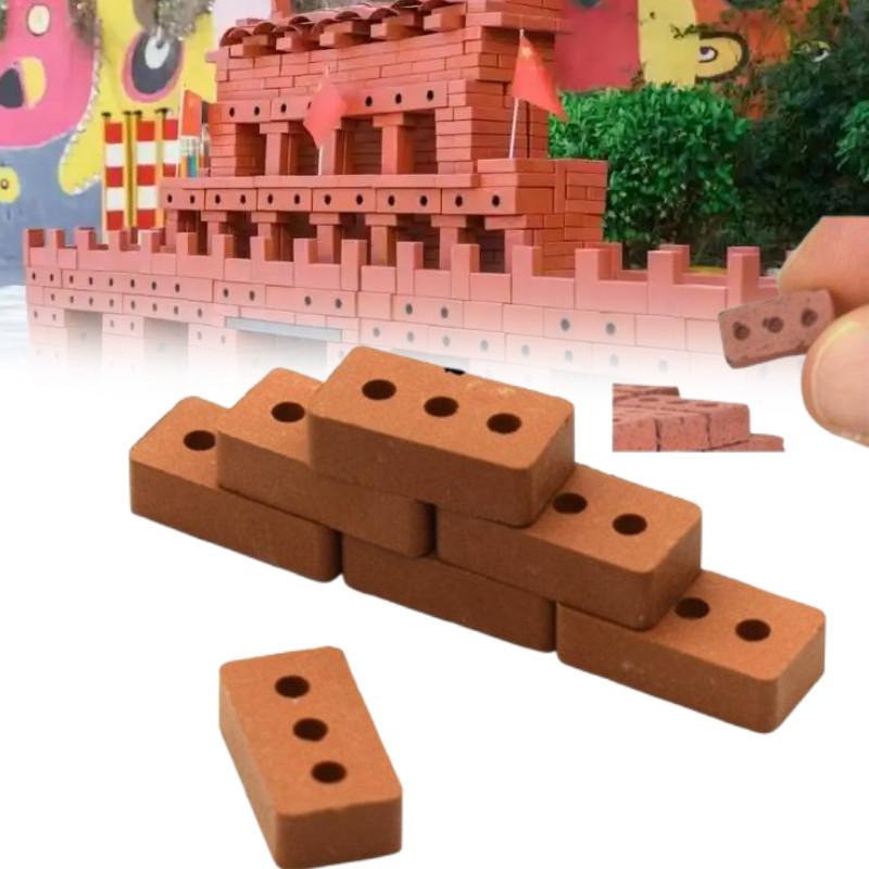 Diy Red Brick Micro Landscape Architectural Building Block Toys Model Gift Kids