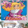Personalized Candy Candy Background Tapestry,Custom Name Birthday Party,Multifunctional Wall Decoration for Home Decor,Various Occasions