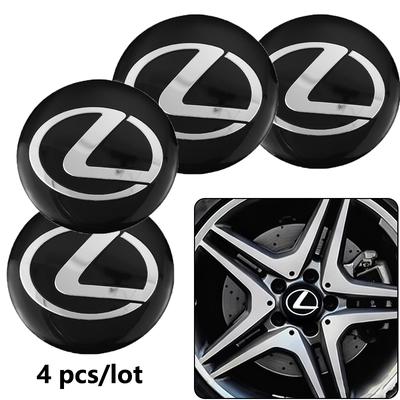 4 Piezas Pegatinas Metálicas 3D para Tapacubos Centrales de Rueda de Coche Accesorios para Fsport RX330 ES300h RX350 IS300h NX300h NX IS250 Ct200h