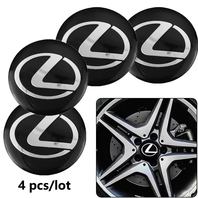 AABFW1 4Pcs 3D Car Wheel Hub Center Metal Decals Sticker Accessories For Lexus Fsport RX330 ES300h RX350 IS300h NX300h NX IS250 Ct200h