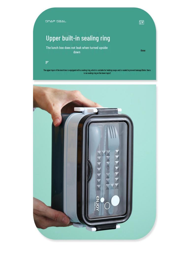 Double-Layer Microwave Safe Lunch Box: Heat Preservation, Portable, Sealed, Fresh-Keeping with High-Temperature Resistance