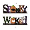 Eerie Wood Crafted Ornament Stylish Wood Halloween Letter Ornament Decoration for Enthusiastic Decorators