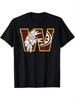 Unisex-T-Shirt mit Retro-Washington-Football-Federmuster, Unisex-T-Shirt aus Polyester mit Rundhalsausschnitt