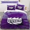 Sacramento Kings Muster Bettwäsche Steppdecken-Set Bettdeckenbezug Kissenbezug Heimdekoration Geburtstagsgeschenk (1*Bettbezug + 2*Kissenbezug ohne Füllung)