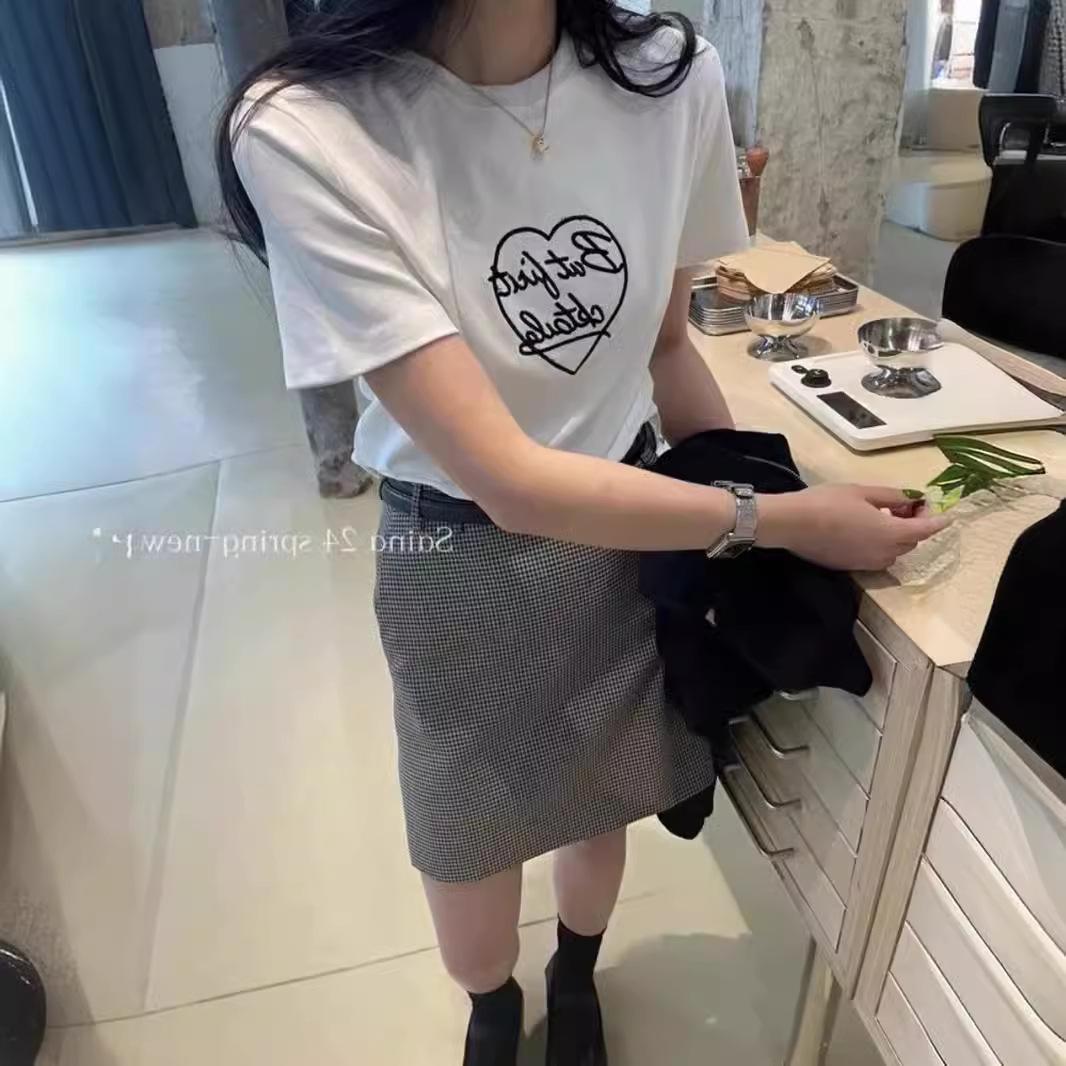 Foreign trade short-sleeved T-shirt women s drive DNU T-shirt printed love short-sleeved T-shirt women s thin summer new elastic top T-shirt M