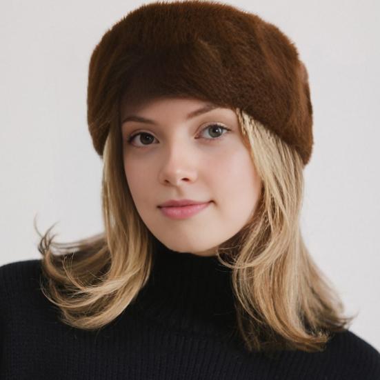 Faux Fur Lined Winter Headband Solid Color Ear Warmer with Elastic Telescopic Straps Earmuff Headscarf