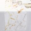 Marble Texture Table Runner White Gray Gold Table Flag,Texture Table Cover for Kitchen Coffee/Dining/Sofa Table Home Decor