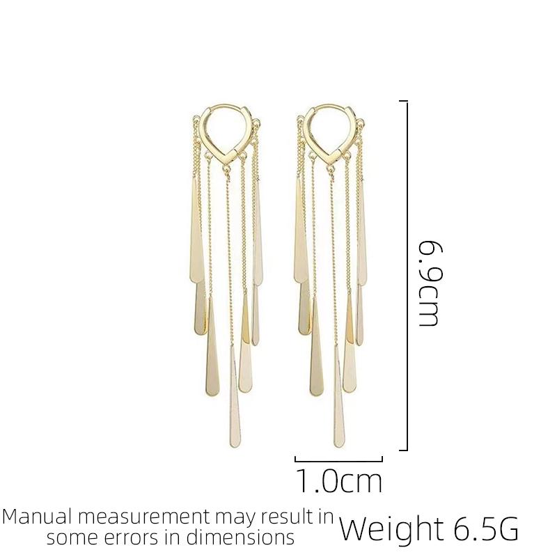 SUYU Tassel earrings women's long earrings light luxury elegant fashionable niche design sense women's light luxury earrings