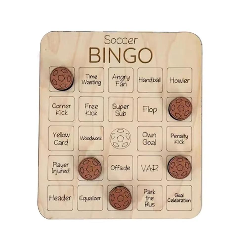 Wood Ball Bingo Game Family Game Night Party Games Wooden Bingo Board for Friends and Kids