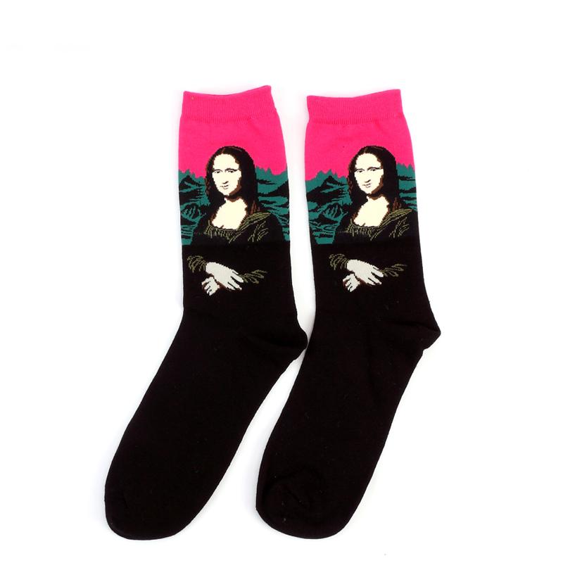 1 Pair Autumn Winter Retro Men Socks Couple Socks New Art Van Gogh Mural World Famous Oil Painting Series Funny Socks