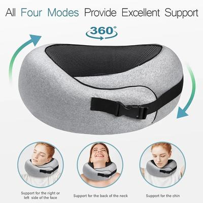 Travesseiro de pescoço para viagem de avião, vértebra cervical, viagem, portátil, pausa para meio-dia, aeronave, tipo U, travesseiro com bolsa de armazenamento, suprimento de viagem