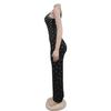 C7117 Fashion Women's Sleeveless U-neck Bodycon Dress with Hot Drilling, European and American Style.