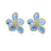 Ins Korea Fashion Crystal Flower Temperament Stud Earrings New Women Earrings Female Jewelry