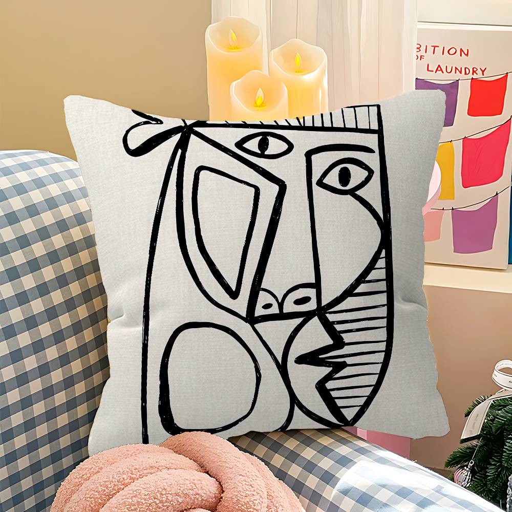 Abstract Vintage Minimalist Face Body Pillow Cushion Cover Pillowcase Living Room Sofa Home Decor Customized