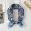 Pastoral Style Cotton Linen Square Scarf Square Scarf Hair Band Elegant Floral Kerchief  Women