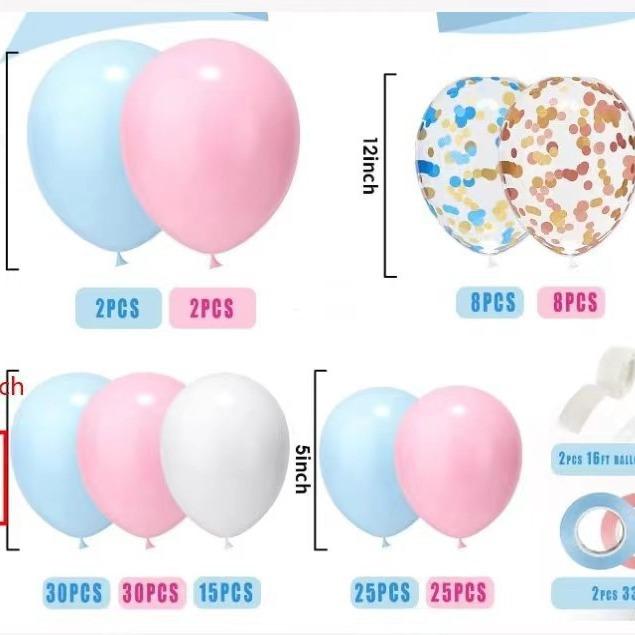 Birthday Balloon Arch Opening Decoration Package Set Combination Macaron Blue Pink Party Balloon