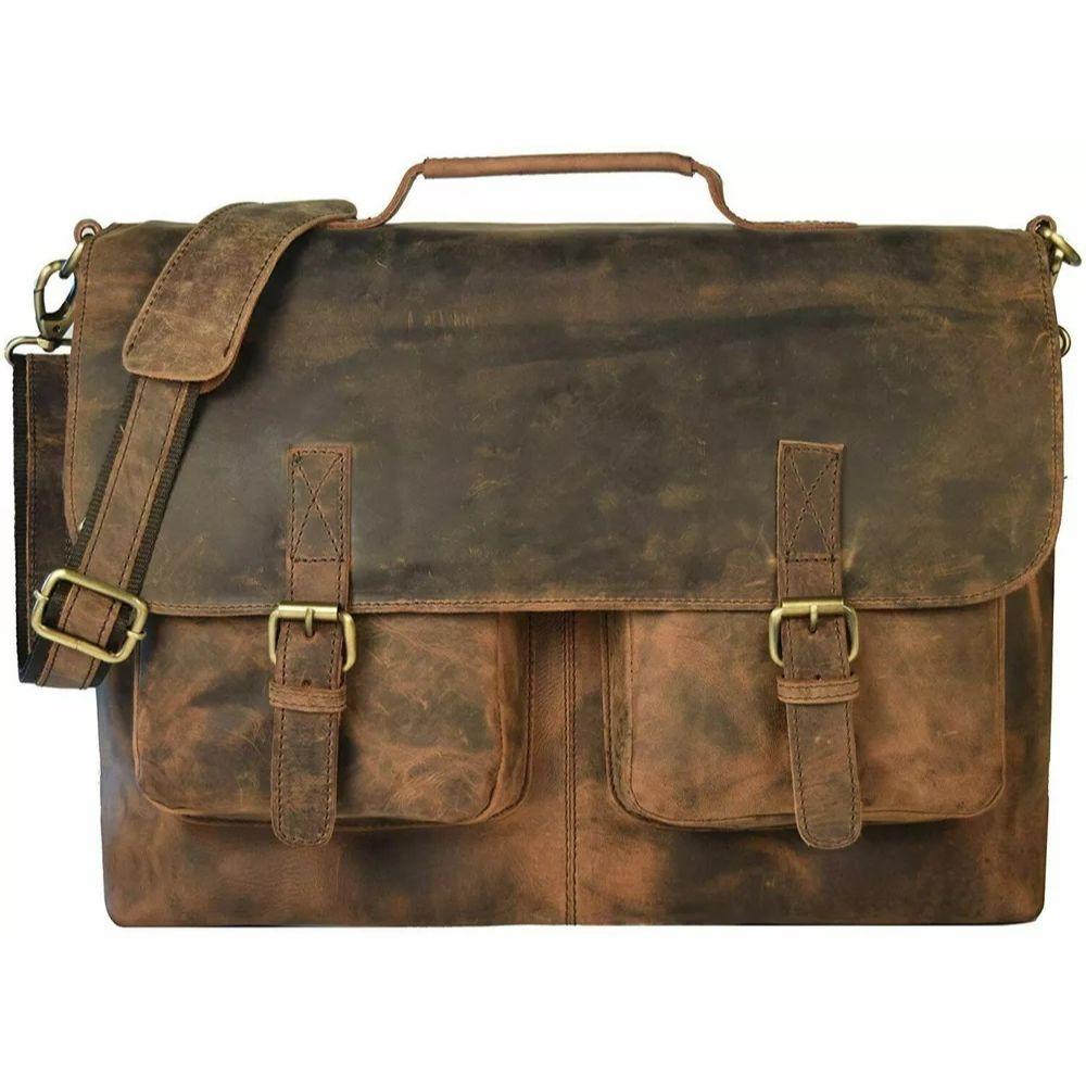 Geantă Messenger Laptop 16 Inch Piele Retro Buffalo Hunter Servieta NOU