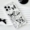 Large Hole Transparent Phone Case Compatible and Suitable for iPhone15 14 13 12 11promax xsmax xr 7 8plusSE Elegant Black Butterfly