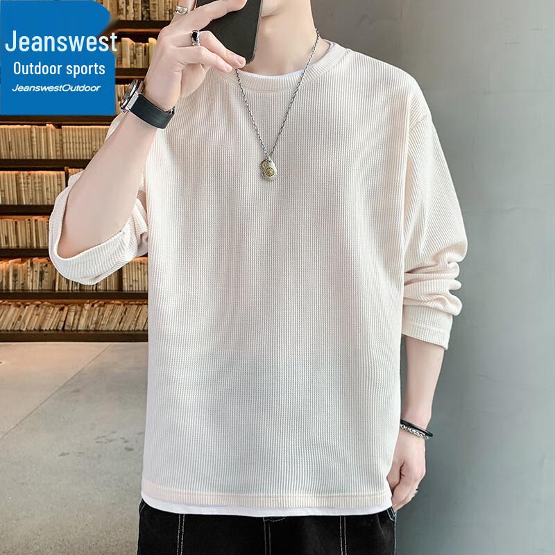 Jeanswest Men's Casual Round Neck Long Sleeve Top
