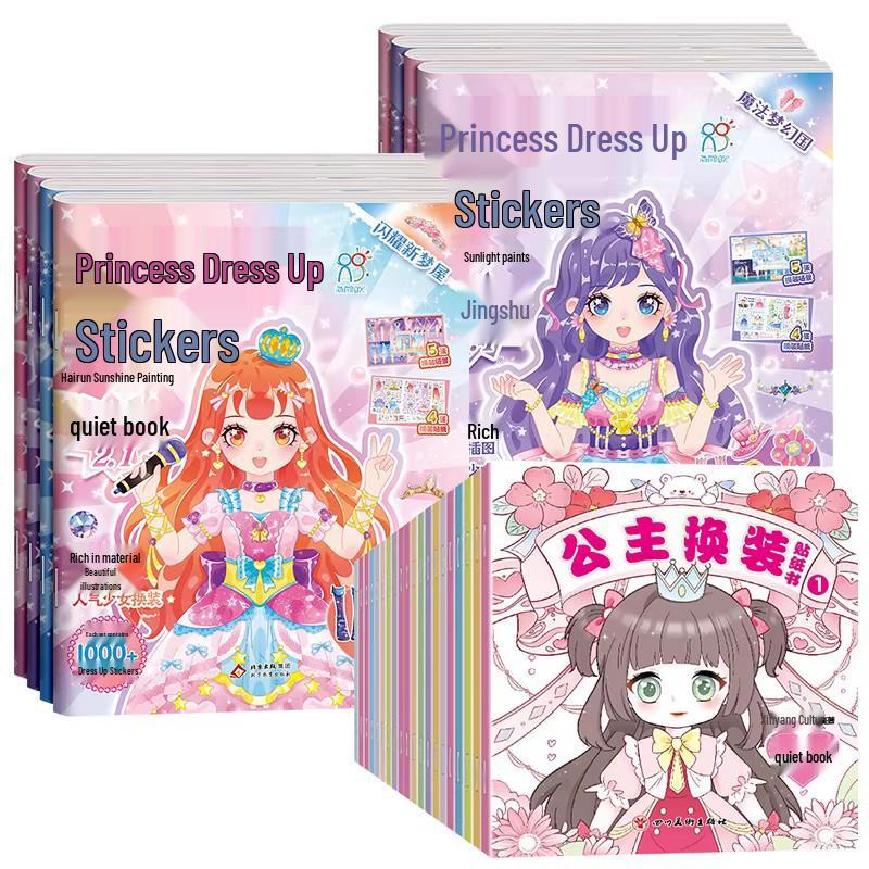 Princess Dress-Up Sticker Book for Girls Ages 2-6 - Fun Dress and Paint Attention Game