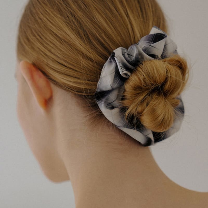 HAS HLD022 Flannel Checks Scrunchie