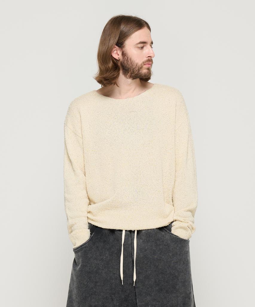 CARGOBROS Boucle Round Long Sleeve Knit (Ivory)