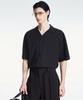 Tienjiti Wrinkled Open Collar Shirt (Black) Tnsh6E200Bk