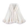 Elegant Faux Mink Woolen Cape Shawl: Plus Size Knit Cardigan Coat for Women