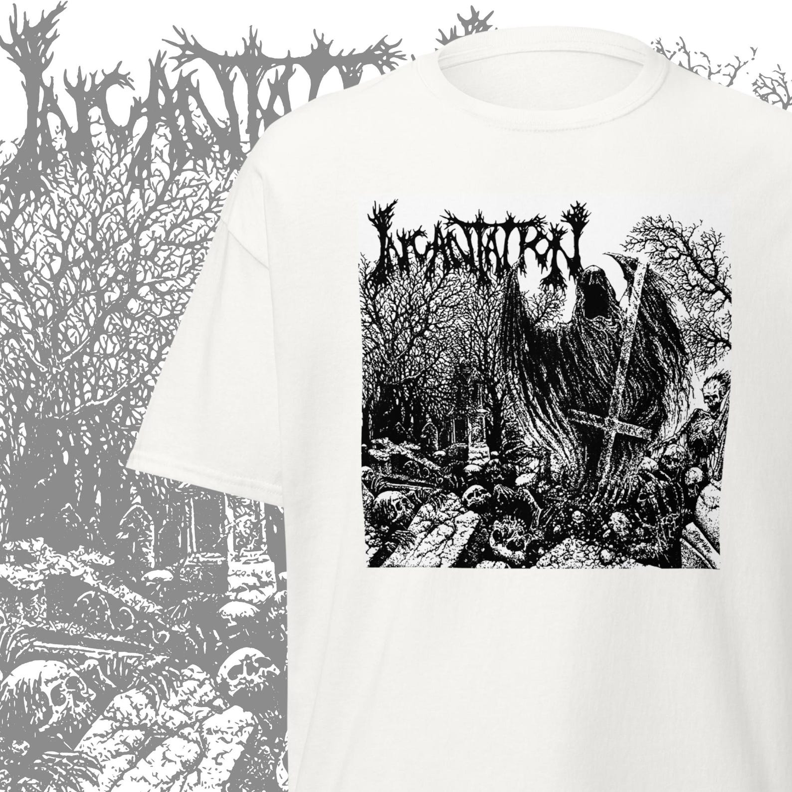Incantation Band T-Shirt Extreme Metal Band Merch Old School Death Metal Merch Gifts for Metalheads S