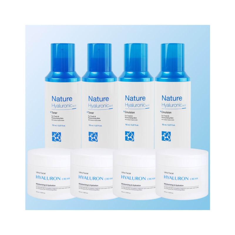 Foodaholic Nature Hyaluronic Acid Basic 8-piece Package / 2 Toners + 2 Emulsions + 4 Creams