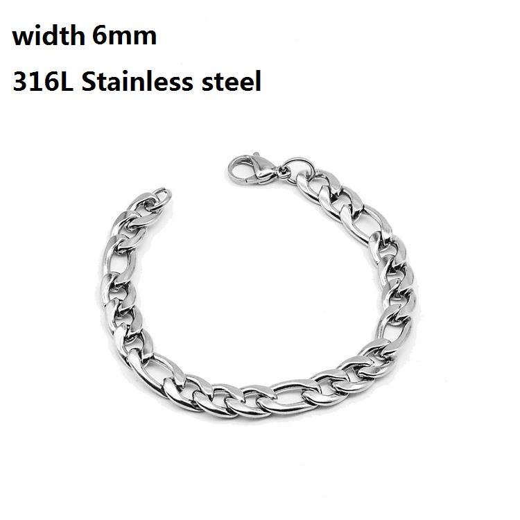 Kubánský řetízkový náramek z nerezové oceli 316L pro muže Ženy Figaro Vintage Metal Viking Kpop Pulseras Emo Roztomilý luxusní dárek na šperky