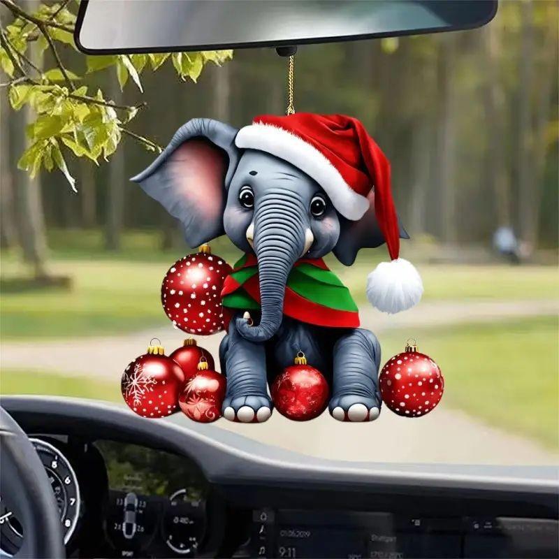 

Christmas Vibrant Acrylic Tree Hanging Ornament Stylish Car Interior Decoration 2