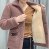 Lambswool Faux Fur Lined Loose Fit Mid-Length Women's Winter Coat, 2025 Autumn/Winter Collection