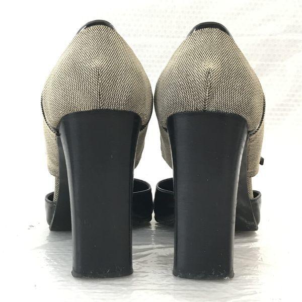 GUCCI Italy High Heel Pumps Leather Women’s 36C 23.0 Black Beige(USED)